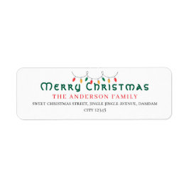 Etiqueta Dirección de devolución elegante de Navidad simple