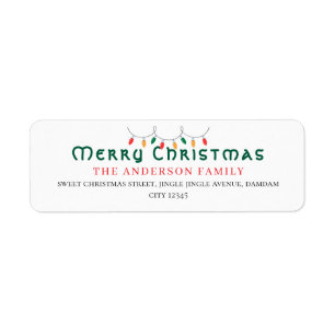 Etiqueta Dirección de devolución elegante de Navidad simple