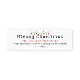 Etiqueta Dirección de devolución elegante de Navidad simple