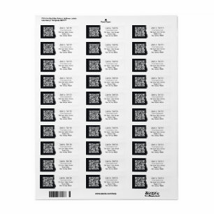 Etiqueta Dirección de devolución en blanco y negro del códi