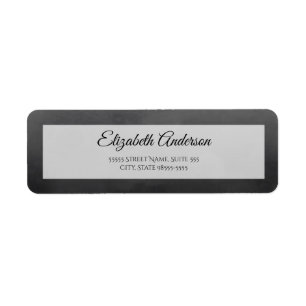Etiqueta Dirección de devolución en letra script negra