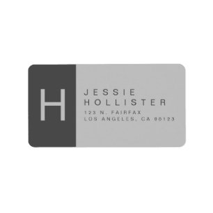 Etiqueta Dirección de devolución en monogramo gris