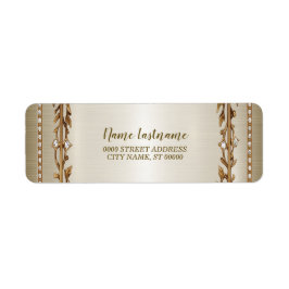 Etiqueta Dirección de devolución Fiesta Oro Ornate Rectangl