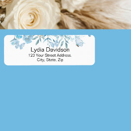 Etiqueta Dirección de devolución floral azul