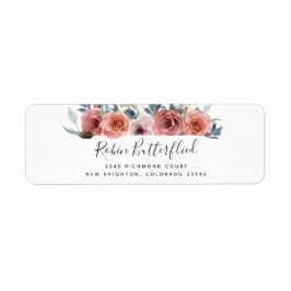 Etiqueta Dirección de devolución floral brillante de Rubor