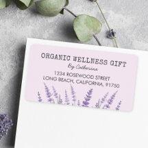 Dirección de devolución floral de acuarela lavanda