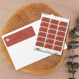 Etiqueta Dirección de devolución floral de Boho Terracotta