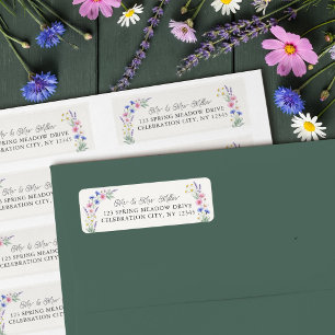 Etiqueta Dirección de devolución floral de flor silvestre p