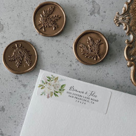 Etiqueta Dirección de devolución floral de Peony Peony en i