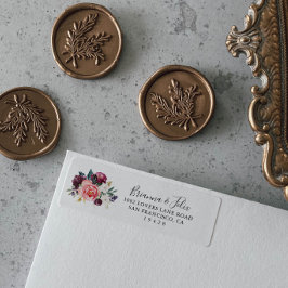 Etiqueta Dirección de devolución floral de verano tropical 