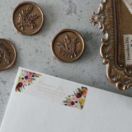 Etiqueta Dirección de devolución floral tropical del boho d