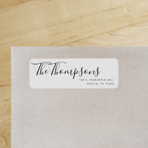 Etiqueta Dirección de devolución gris de apellido de famili