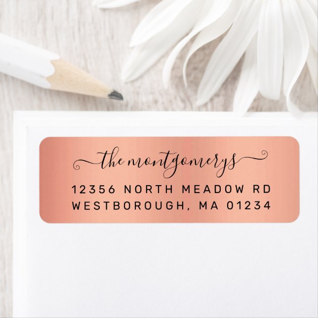 Etiqueta Dirección de devolución Metalizado de guión negro  (In situ)