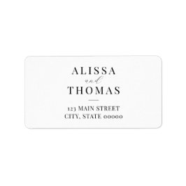 Etiqueta Dirección de devolución minimalista de Boda modern