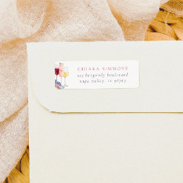 Etiqueta Dirección de devolución moderna de lentes de vino