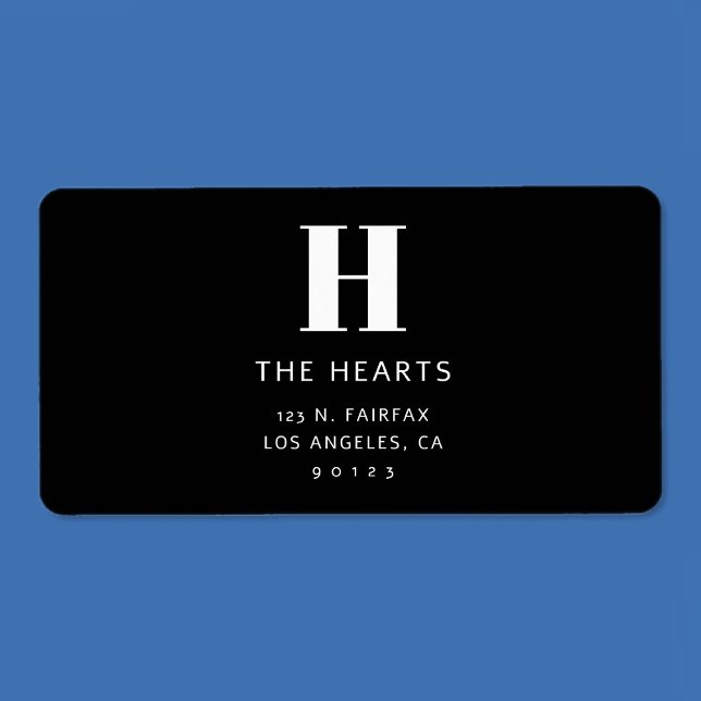 Etiqueta Dirección de devolución moderna editable y monogra (Subido por el creador)