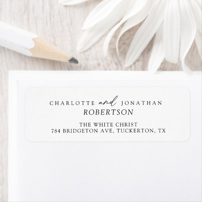 Etiqueta Dirección de devolución moderna simple y en blanco (In situ)