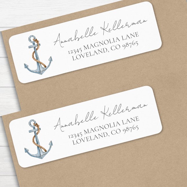 Etiqueta Dirección de devolución nautica de anclaje (Anchor Nautical Return Address label)