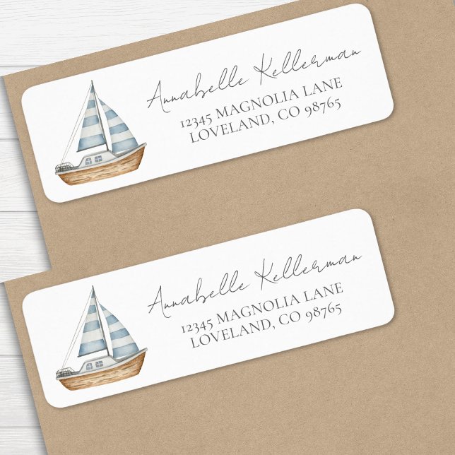 Etiqueta Dirección de devolución nautica simple (Simple Nautical Return Address label)