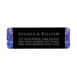 Etiqueta Dirección de devolución negra pintada por boda