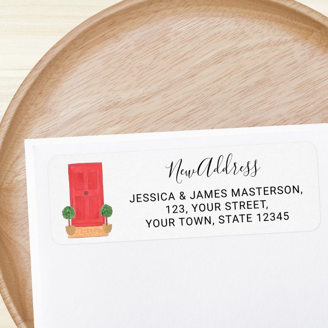 Etiqueta Dirección de devolución nueva de la puerta roja (Subido por el creador)