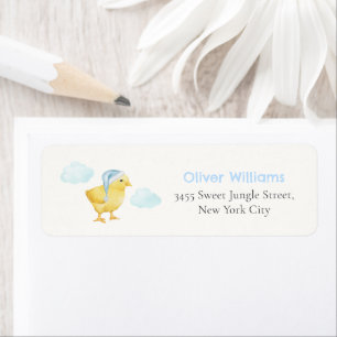Etiqueta Dirección de devolución para Baby Shower de Pollo