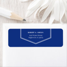 Dirección de devolución personalizada azul simple