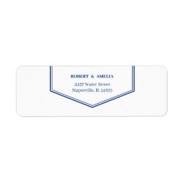 Etiqueta Dirección de devolución personalizada azul simple