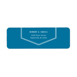 Etiqueta Dirección de devolución personalizada azul simple