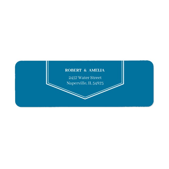 Etiqueta Dirección de devolución personalizada azul simple (Frente)