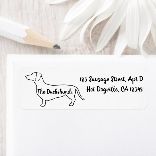 Etiqueta Dirección de devolución personalizada de Dachshund (In situ)