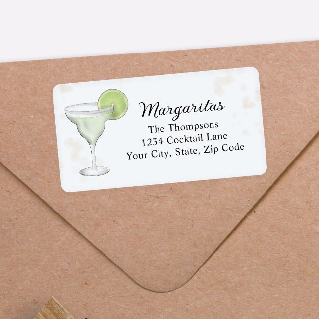 Etiqueta Dirección de devolución personalizada de Margarita (Cocktail Party Custom Return Address Labels. )