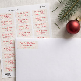 Etiqueta Dirección de devolución personalizada de Navidad p