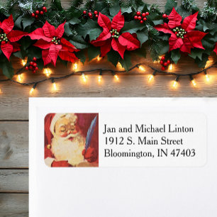 Etiqueta Dirección de devolución personalizada de Navidades