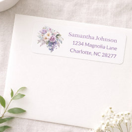 Etiqueta Dirección de Devolución Personalizada Elegante Púr