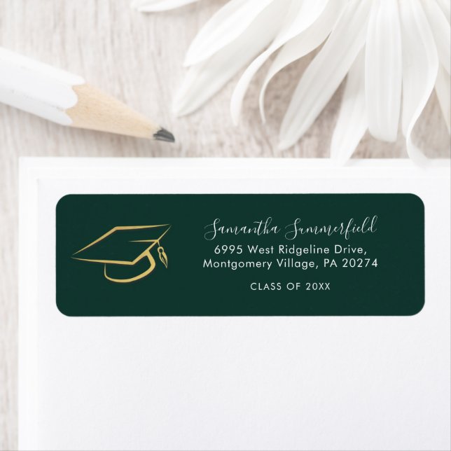 Etiqueta Dirección de devolución personalizada para graduad (In situ)