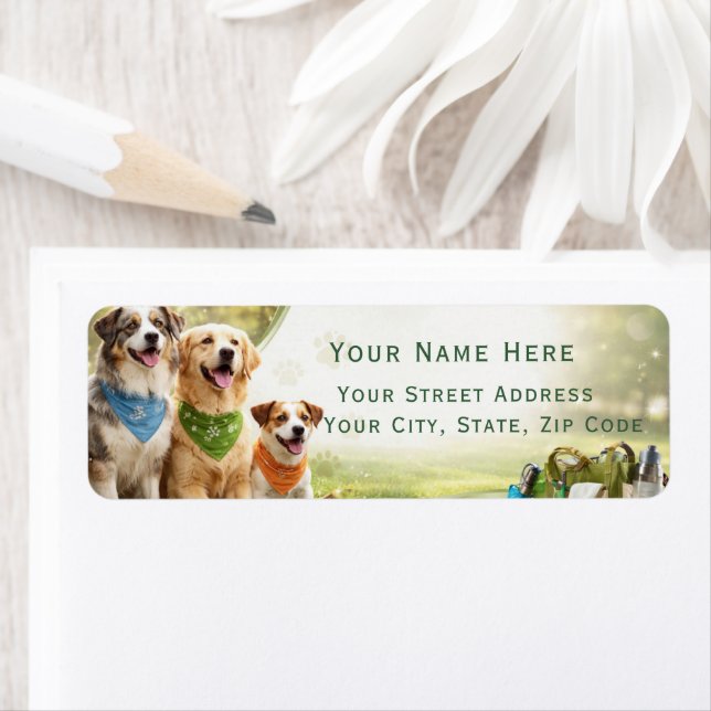 Etiqueta Dirección de devolución personalizada para perros (In situ)