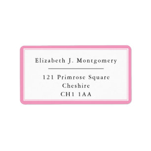 Etiqueta Dirección de devolución rosada del ballet minimali