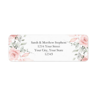 Etiqueta Dirección de devolución Rosas de color de agua Rub