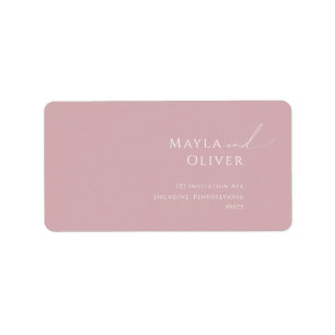 Etiqueta Dirección de devolución RSVP de boda de Rosa de gu