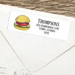 Etiqueta Dirección de devolución simple de hamburguesa