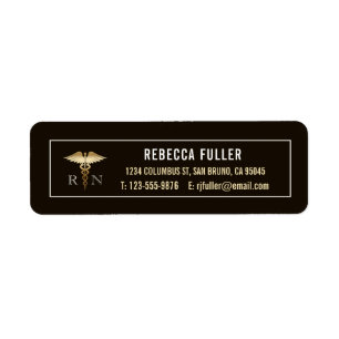 Etiqueta Dirección de Enfermería de personalizado negro y o
