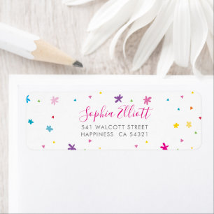 Etiqueta DIRECCIÓN DE ENVÍO bonito colores brillantes