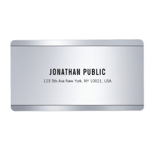 Etiqueta Dirección de envío Chic Modern Glamour Silver