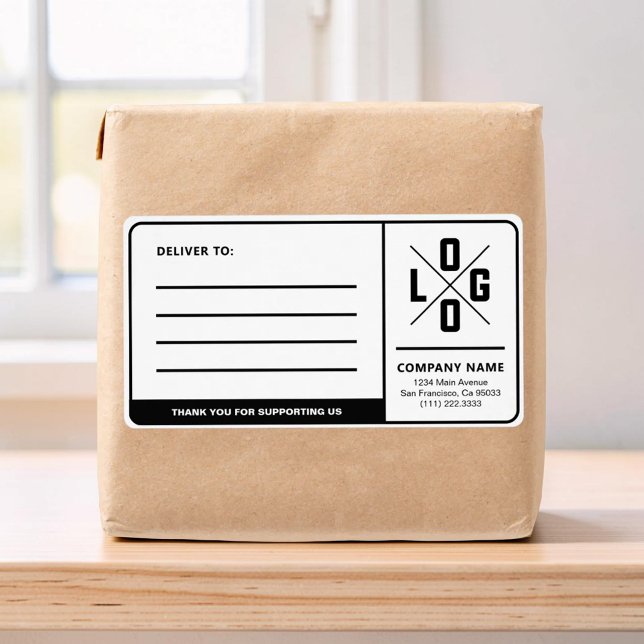 Etiqueta Dirección de Envío Comercial Personalizada con Log (Subido por el creador)