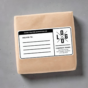 Etiqueta Dirección de envío comercial personalizada con log
