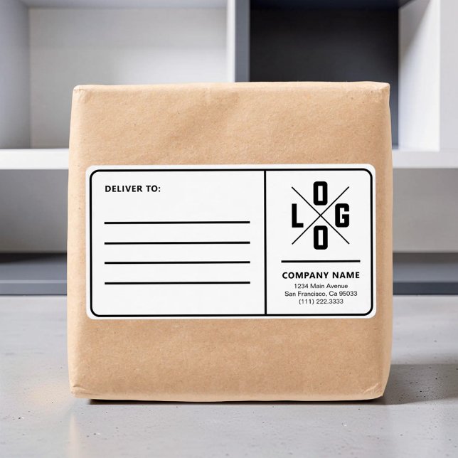 Etiqueta Dirección de envío comercial personalizada con log (Subido por el creador)