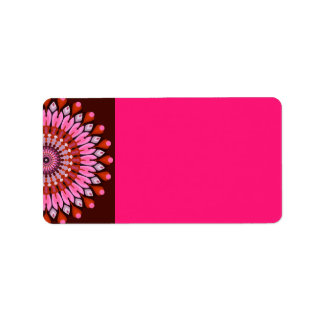 Etiqueta Dirección de envío de Mandala Boho Floral Rosa