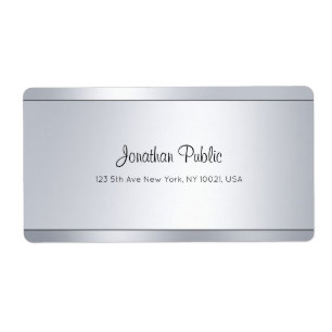 Etiqueta Dirección de envío Guay de Silver Glam con guión m