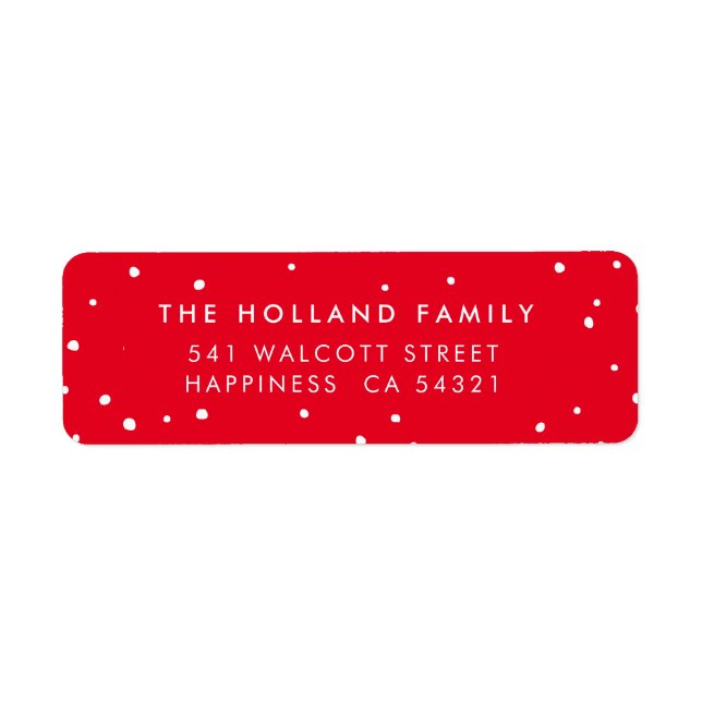 Etiqueta DIRECCIÓN DE ENVÍO lindas manchas de nieve moderna (Frente)